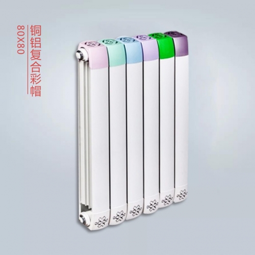 銅鋁復合80X80彩帽散熱器